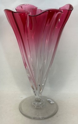 Mrkd. Steuben Pink Glass 11" Vase - 3