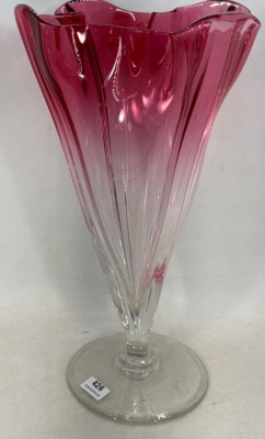 Mrkd. Steuben Pink Glass 11" Vase - 5