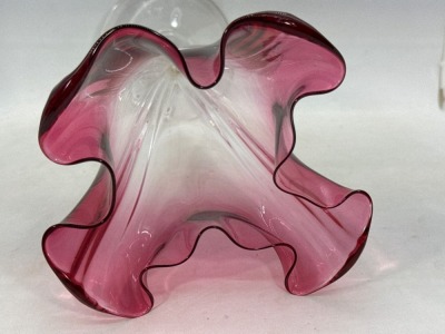Mrkd. Steuben Pink Glass 11" Vase - 7