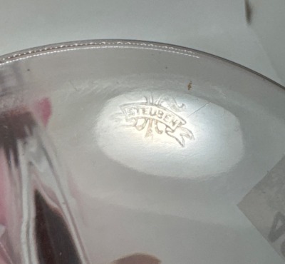 Mrkd. Steuben Pink Glass 11" Vase - 8