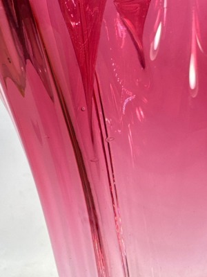 Mrkd. Steuben Pink Glass 11" Vase - 9