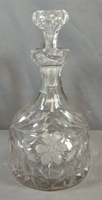 Cut Glass Decanter with Floral Pattern - 5