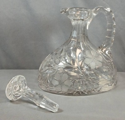 Cut Glass Decanter with Floral Pattern - 6