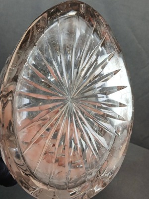 Cut Glass Decanter with Floral Pattern - 9
