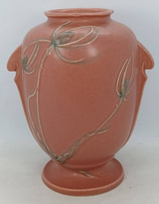 Roseville Teasel 884-8" Red Vase - 4