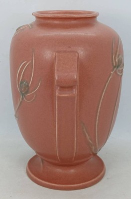 Roseville Teasel 884-8" Red Vase - 5