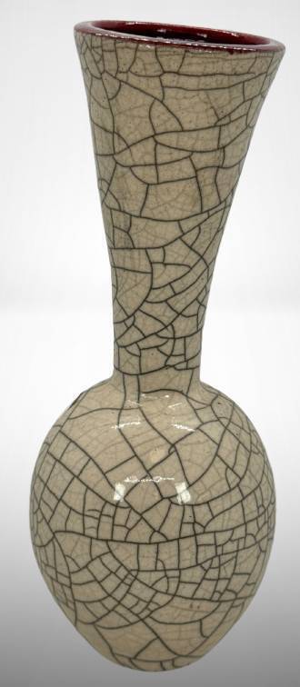 Sheldon Ganstrom Raku Art Pottery Vase