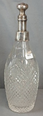 Cut Glass Decanter with Sterling Silver Stopper - 2