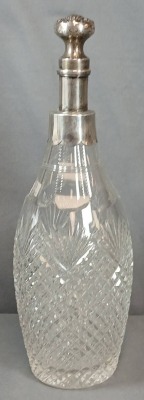 Cut Glass Decanter with Sterling Silver Stopper - 3