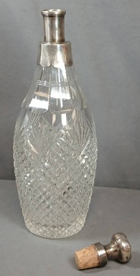 Cut Glass Decanter with Sterling Silver Stopper - 5