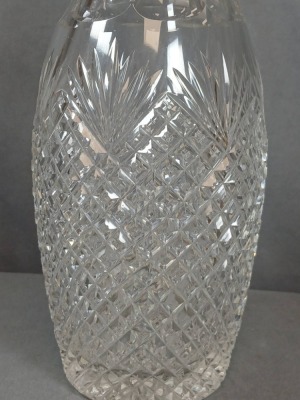 Cut Glass Decanter with Sterling Silver Stopper - 7