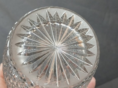Cut Glass Decanter with Sterling Silver Stopper - 8