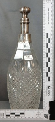 Cut Glass Decanter with Sterling Silver Stopper - 9
