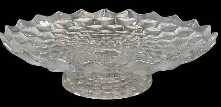American Fostoria 16" Flat Pedestal Fruit Bowl Platter