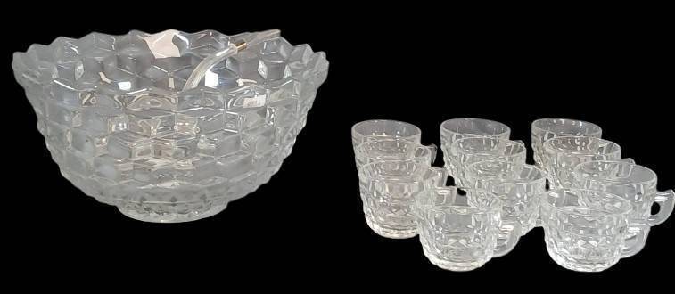 American Fostoria Punch Bowl Set