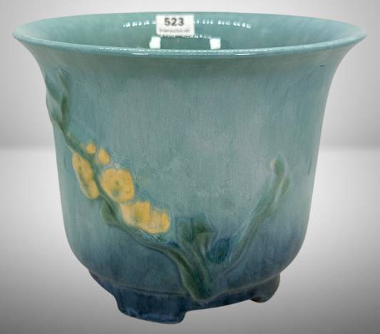Roseville Wincraft 257-6" Flower Pot, Turquoise/blue