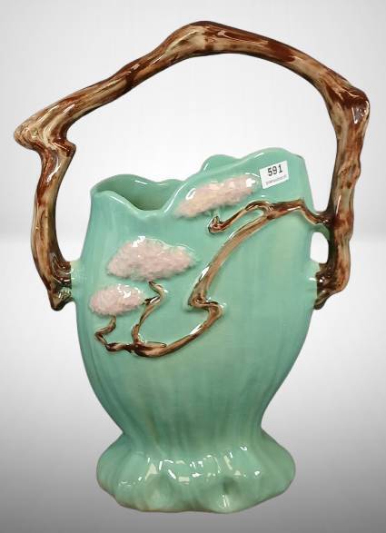 Roseville Ming Tree 509-12" Green Basket