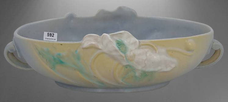 Roseville Poppy 338-10" Console Bowl, Gray