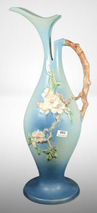 Roseville Apple Blossom 318-15" Blue Ewer
