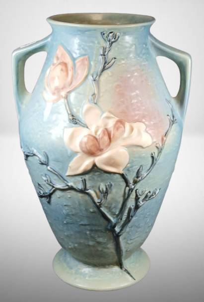 Roseville Magnolia 97-14" Blue Vase