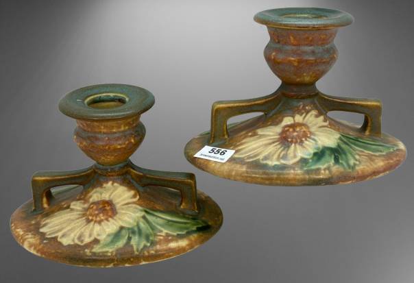 Roseville Dahlrose 1069-3" Candle Sticks