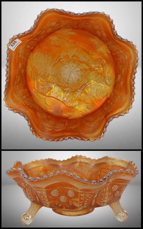 Fenton Marigold Carnival Glass Panther Bowl