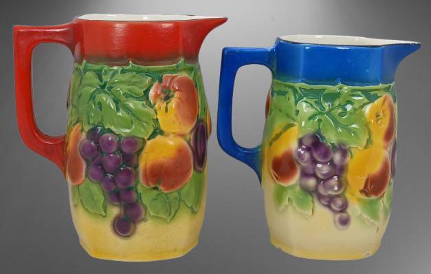 (2) Bern Czechoslovakia Majolica Pitchers