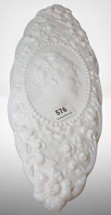 Jenny Lind Fostoria Cameo Milk Glass Box