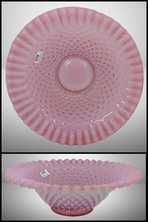 Fenton Pink Opalescent Bride's Bowl