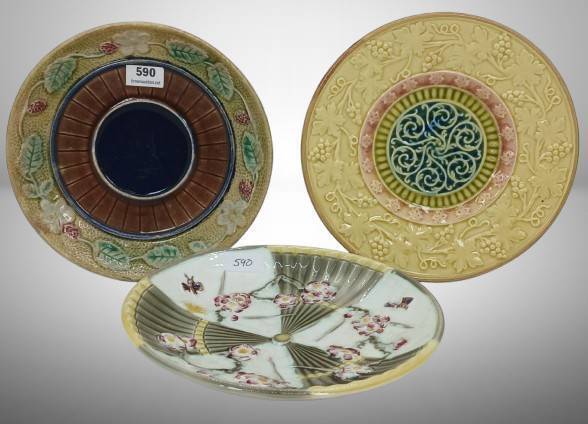 (3) Decorative Majolica Plates