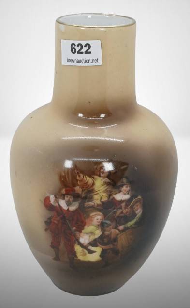 R.S. Suhl 6.5" Vase With Rembrandt's Night Watch Scene