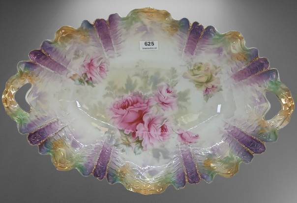 R.S. Prussia Bun Tray with Roses