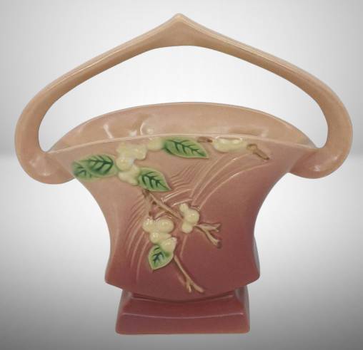 Roseville Snowberry 1BK-7" Pink Basket