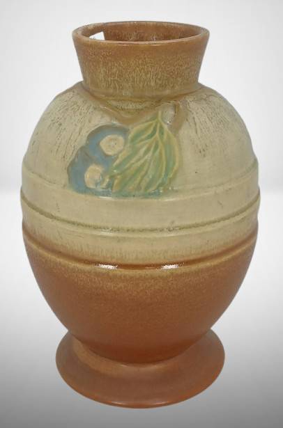 Roseville Futura 428-8" 'Egg with Leaves' Vase