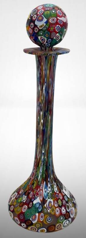 Murano Millefiori Glass Decanter with Stopper