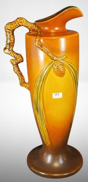 Roseville Pine Cone 851-15" Ewer, Brown