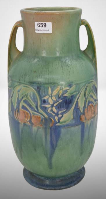 Roseville Baneda 594-9" Green Vase