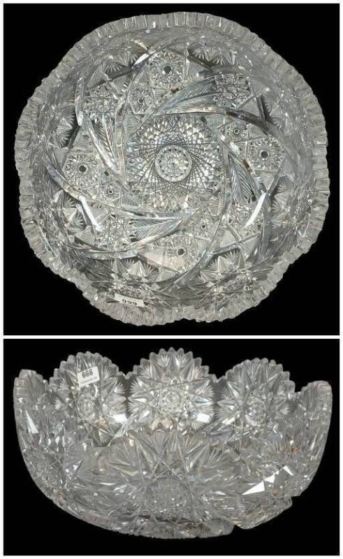 Signed Libbey Cut Glass Bowl