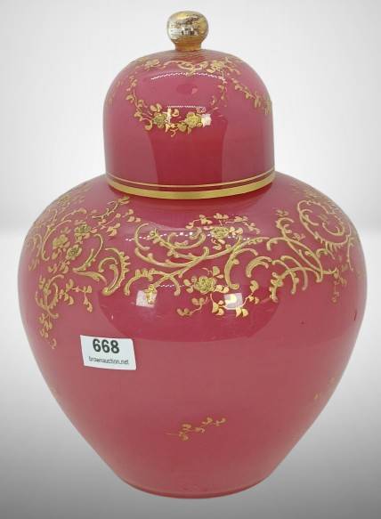 Art Glass Lidded Potpourri Vase