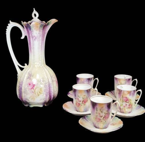 RS Prussia Chocolate Set with Floral Design
