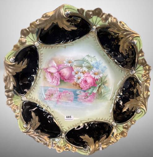 RS Prussia HandPainted Floral Plate