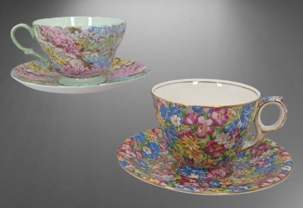 (2) English Floral Tea Cup and Saucer Sets
