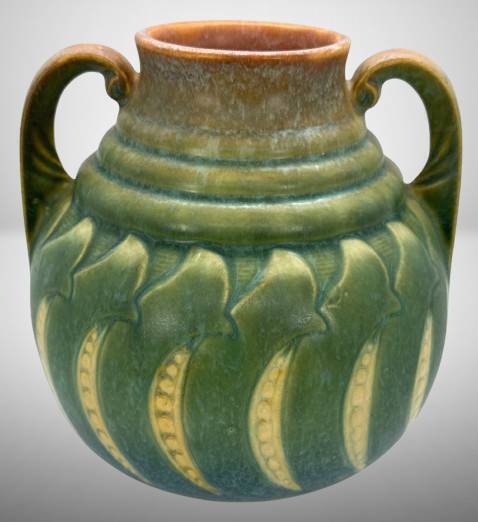 Roseville Falline 648-7" Vase, Blue/Green