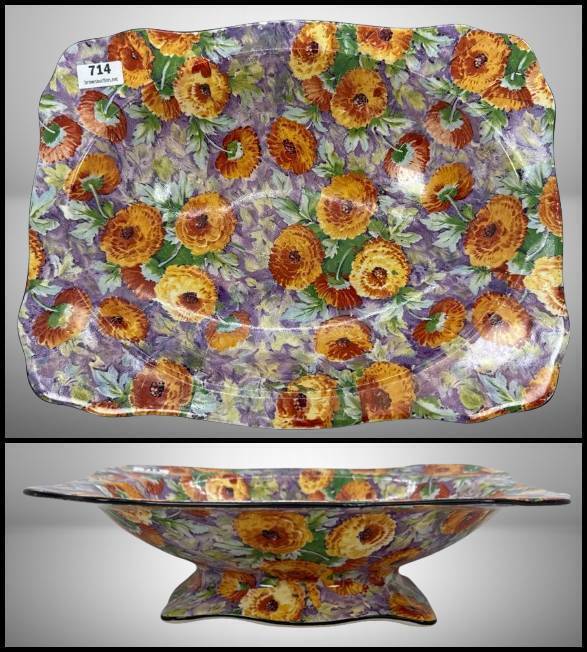 Crown Ducal Ware Pedestal Dish in Marigold Pattern