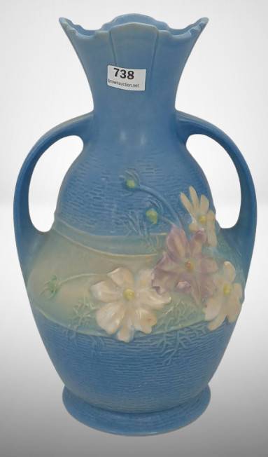 Roseville Cosmos Blue 952-9" Vase