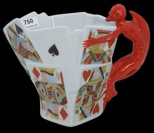 Royal Bayreuth Devil and Cards Pitcher