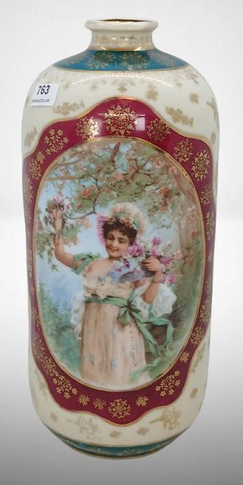 Austrian Ceramic Vase With Painted Decoration