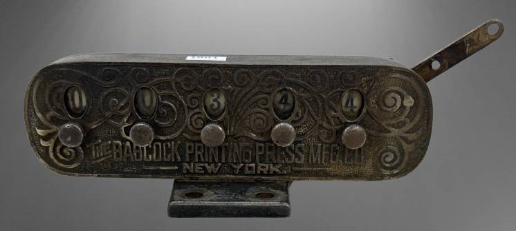Babcock Printing Press Mfg. Co. Mechanical Counter