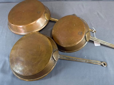 (3) Peshawar Afghan Metal Works Copper Skillets - 4