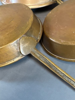 (3) Peshawar Afghan Metal Works Copper Skillets - 6